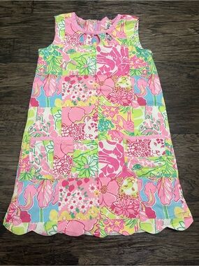 Lilly Pulitzer Pink, Green & Yellow Floral Shift Dress